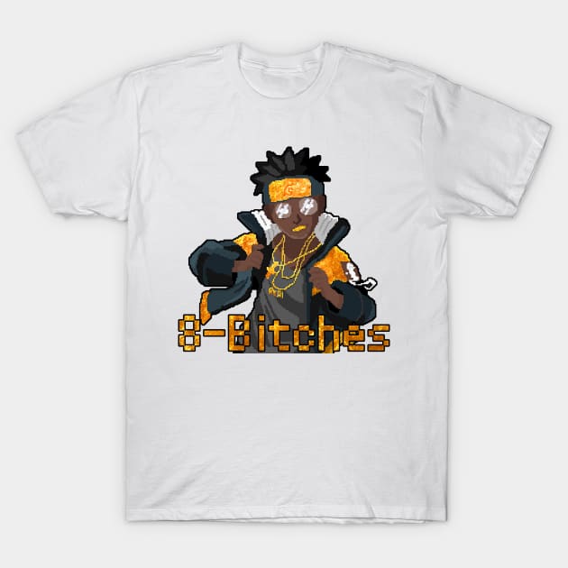 8-Bitches 8-Bit Anime Design T-Shirt by CultXLV